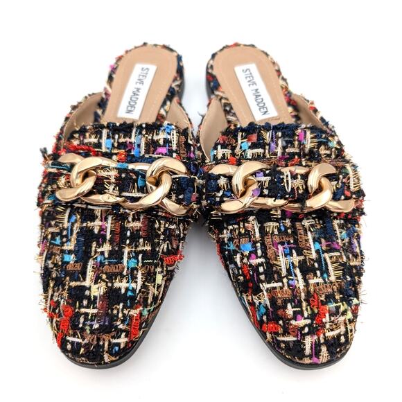 Steve Madden Cassady Loafer Mule Women's Leather White Multi Color Size US5M - Picture 3 of 11